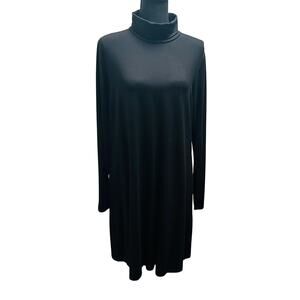 Karen Kane Turtleneck Jersey Dress/Tunic With Pockets- XL - Black